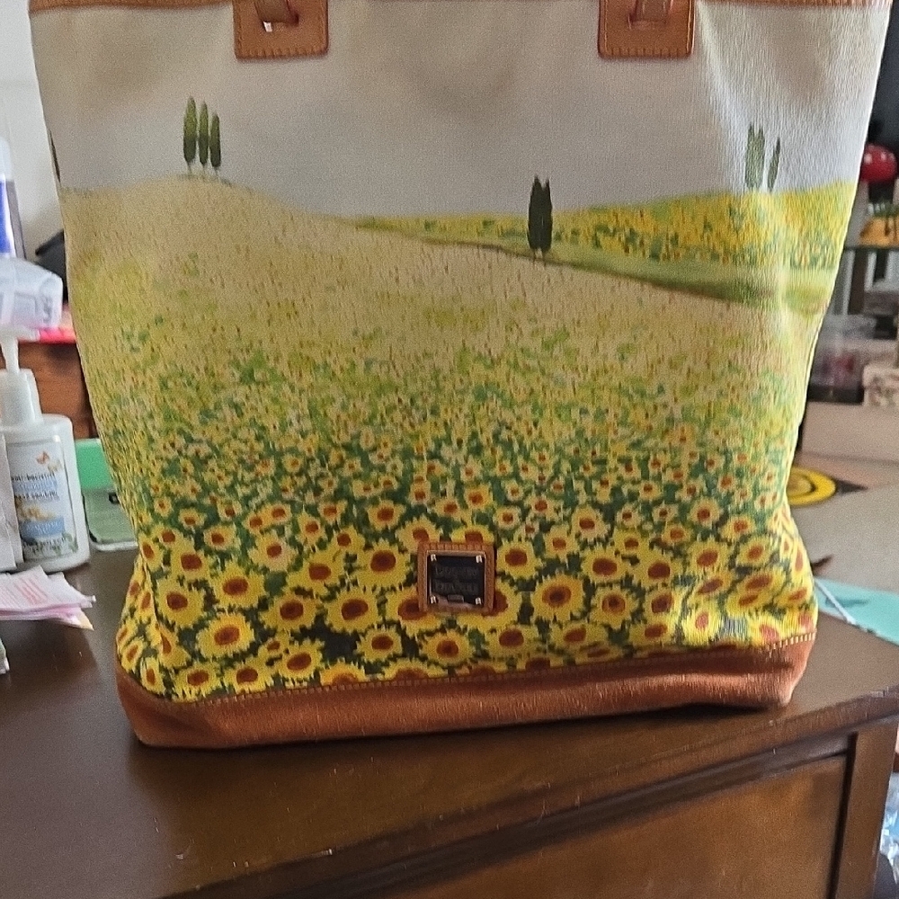 Dooney & Bourke Yellow and Brown Sunflower Tote